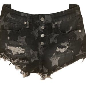 Mossimo Supply Co Black Jean Shorts High-Waisted Distressed